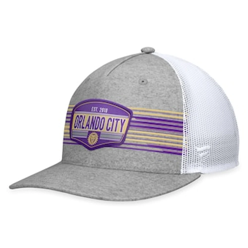 Men's Fanatics Steel Orlando City SC Stroke Trucker Snapback Hat