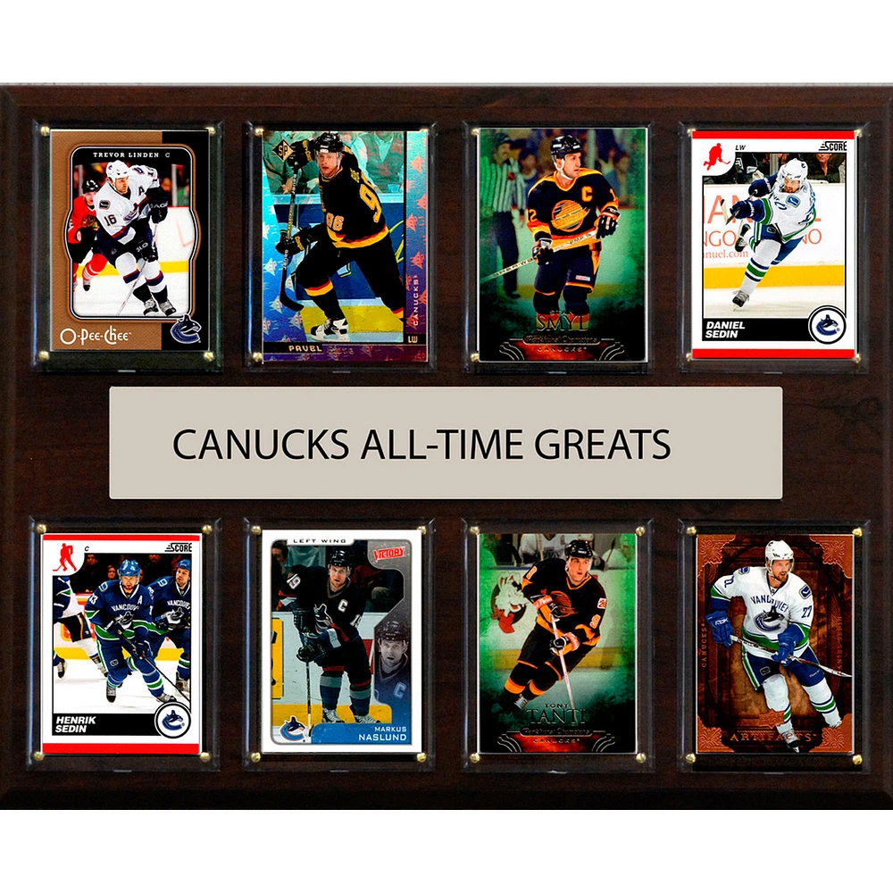 Vancouver Canucks 12" x 15" Trading Card Plaque