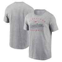 Men's Nike Heather Gray Cleveland Guardians Home Team Athletic Arch T-Shirt