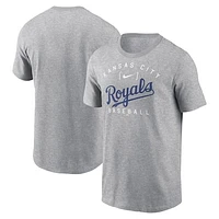 Men's Nike Heather Gray Kansas City Royals Home Team Athletic Arch T-Shirt