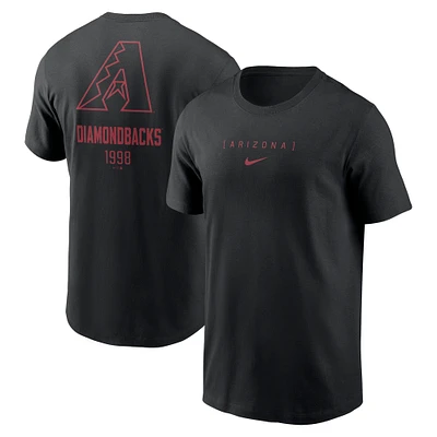 Men's Nike Black Arizona Diamondbacks Large Logo Back Stack T-Shirt