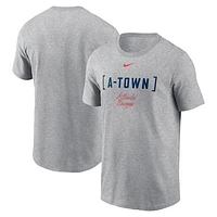 Men's Nike Heather Gray Atlanta Braves Bracket Team Phrase T-Shirt