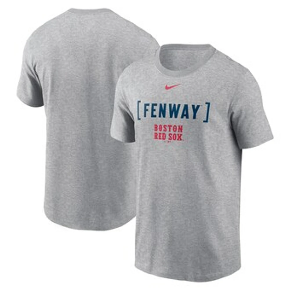 Men's Nike Heather Gray Boston Red Sox Bracket Team Phrase T-Shirt