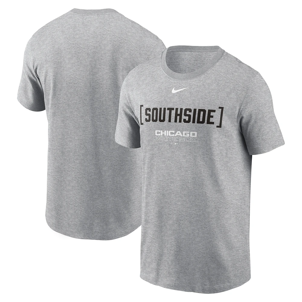 Men's Nike Heather Gray Chicago White Sox Bracket Team Phrase T-Shirt