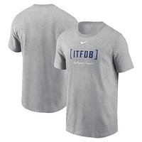 Men's Nike Heather Gray Los Angeles Dodgers Bracket Team Phrase T-Shirt