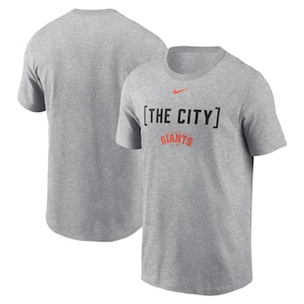 Men's Nike Heather Gray San Francisco Giants Bracket Team Phrase T-Shirt