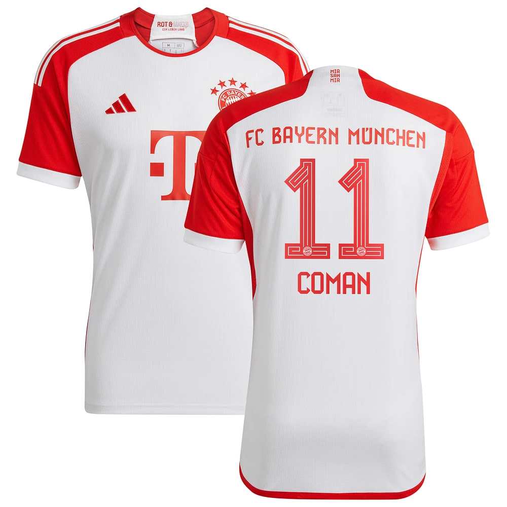 Men's adidas Kingsley Coman White Bayern Munich 2023/24 Home Replica Jersey