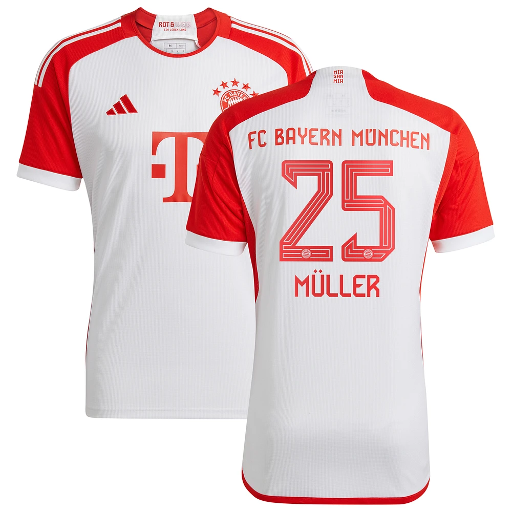 Men's adidas Thomas Müller White Bayern Munich 2023/24 Home Replica Jersey