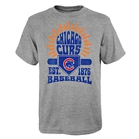 Youth Gray Chicago Cubs Sun Burst T-Shirt