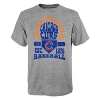 Youth Gray Chicago Cubs Sun Burst T-Shirt