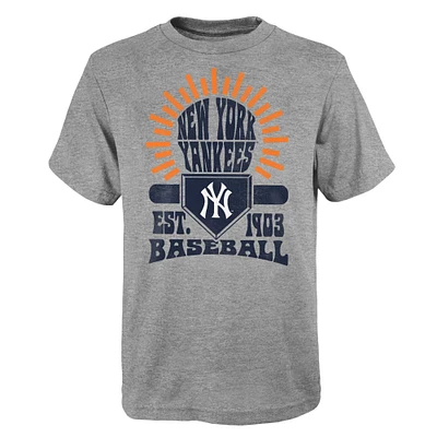 Youth Gray New York Yankees Sun Burst T-Shirt