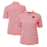 Women's Cutter & Buck Clark Atlanta University Panthers DryTec Virtue Eco Pique Stripe Recycled Polo