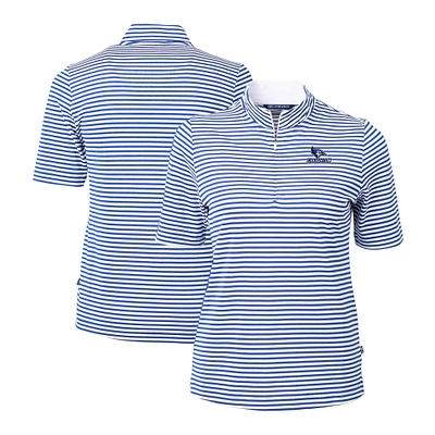 Women's Cutter & Buck  Blue Creighton Bluejays DryTec Virtue Eco Pique Stripe Recycled Polo