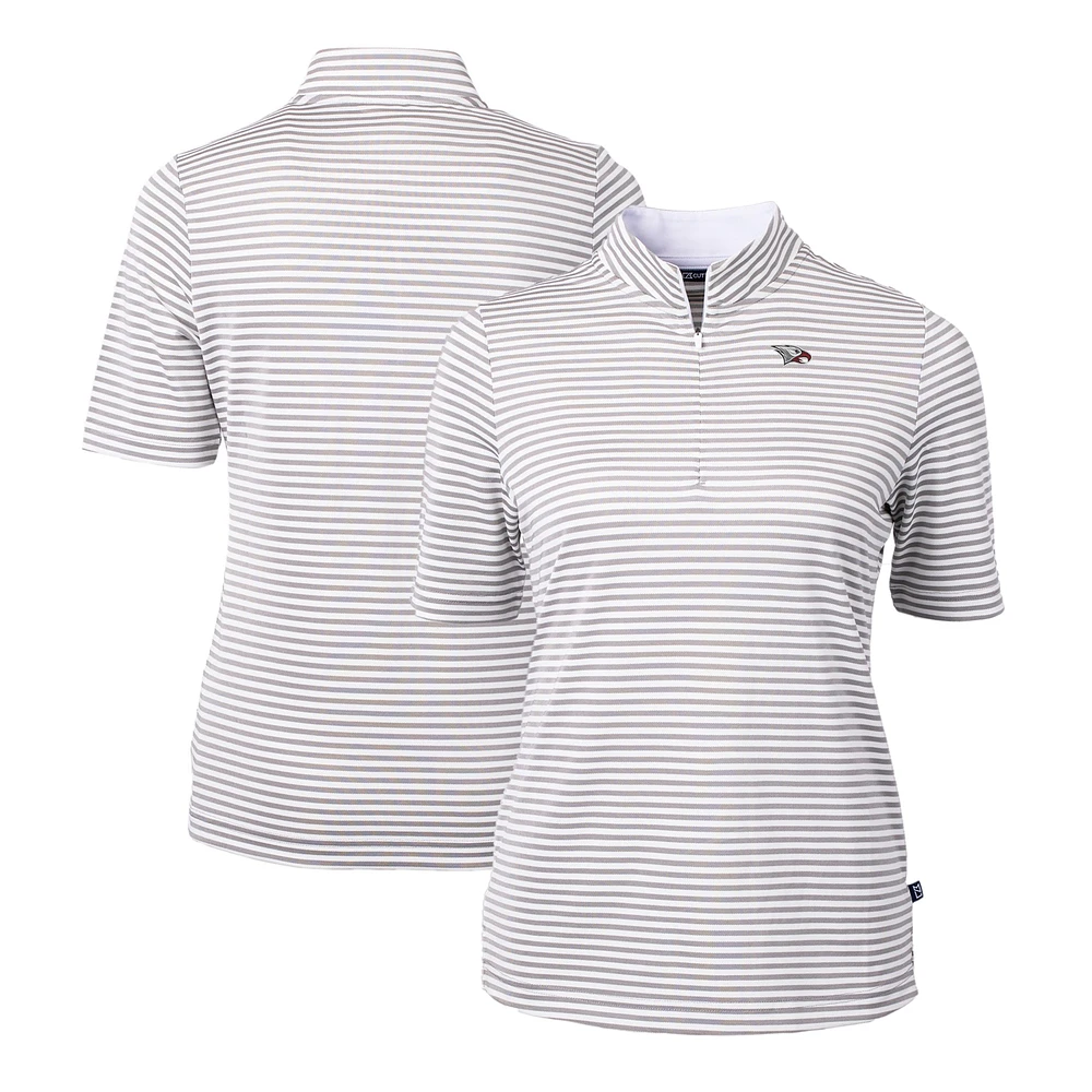 Women's Cutter & Buck Gray North Carolina Central Eagles DryTec Virtue Eco Pique Stripe Recycled Polo
