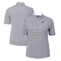 Women's Cutter & Buck  Navy UTEP Miners DryTec Virtue Eco Pique Stripe Recycled Polo