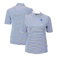 Women's Cutter & Buck  Royal Kentucky Wildcats DryTec Virtue Eco Pique Stripe Recycled Polo