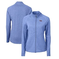 Women's Cutter & Buck Heather Royal Pitt Panthers Adapt Eco Knit Recycled Full-Zip Jacket