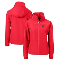 Women's Cutter & Buck Red Cornell Big Charter Eco Recycled Full-Zip Jacket