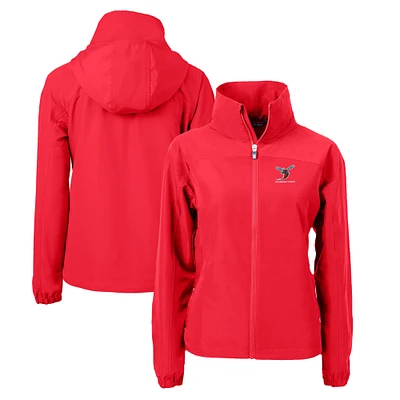 Women's Cutter & Buck  Red Delaware State Hornets Charter Eco Recycled Full-Zip Jacket