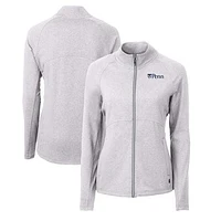 Women's Cutter & Buck  Heather Gray Pennsylvania Quakers Adapt Eco Knit Recycled Full-Zip Jacket