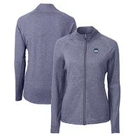 Women's Cutter & Buck  Heather Navy UConn Huskies Adapt Eco Knit Recycled Full-Zip Jacket