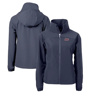 Women's Cutter & Buck  Navy UIC Flames Charter Eco Recycled Full-Zip Jacket