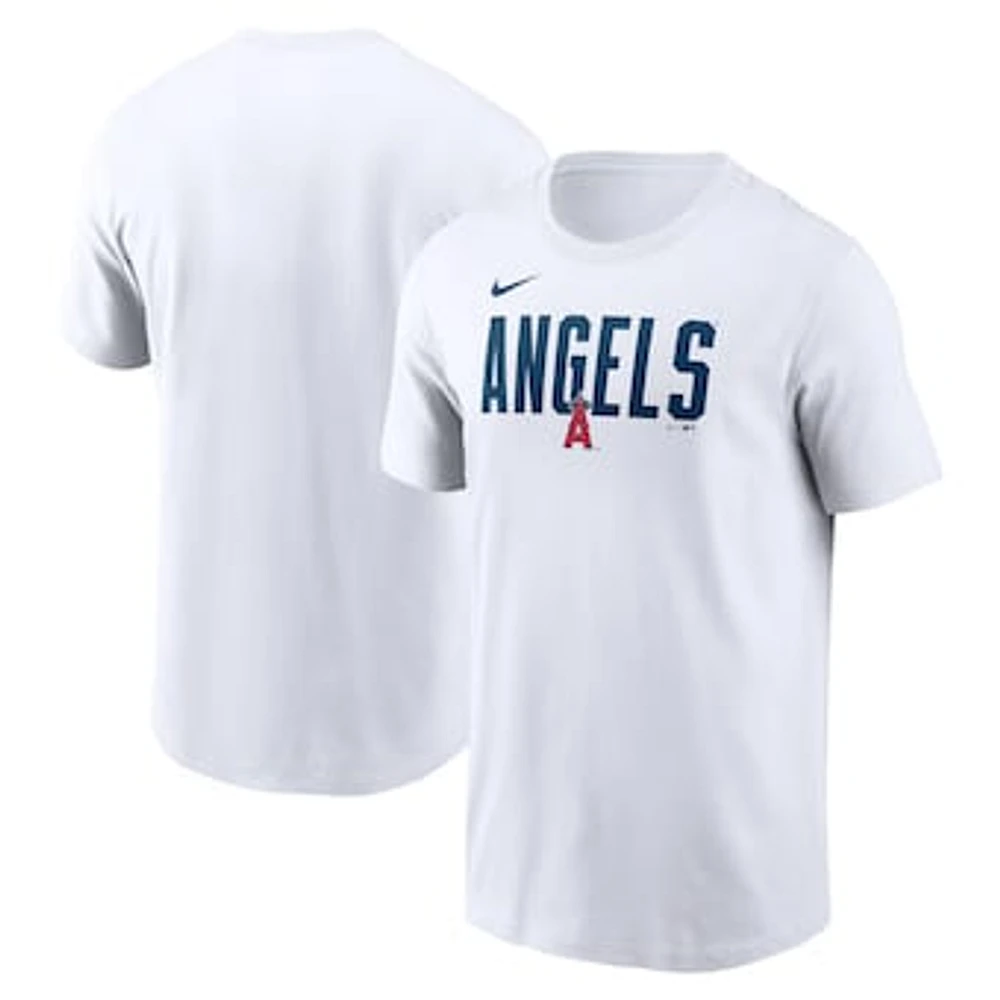 Men's Nike White Los Angeles Angels Home Team Bracket Stack T-Shirt