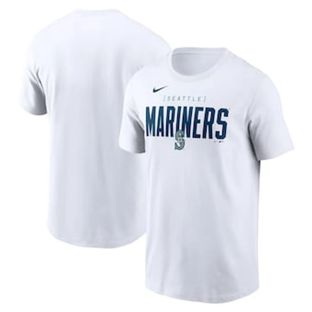 Men's Nike White Seattle Mariners Home Team Bracket Stack T-Shirt