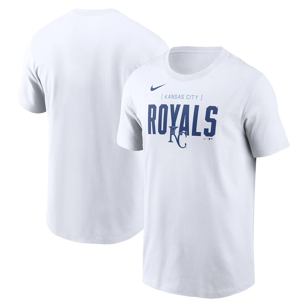 Men's Nike White Kansas City Royals Home Team Bracket Stack T-Shirt