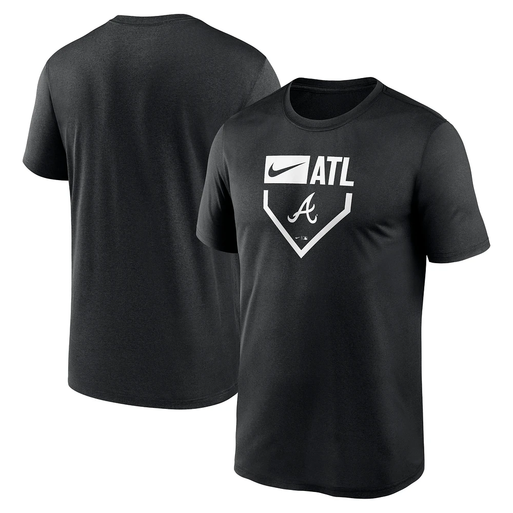 Men's Nike Black Atlanta Braves Home Plate Icon Legend Performance T-Shirt