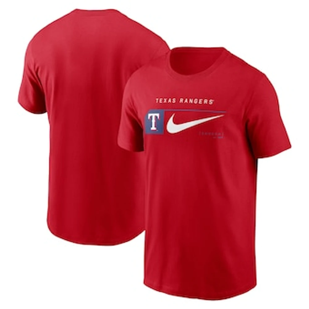 Men's Nike Red Texas Rangers Team Swoosh Lockup T-Shirt