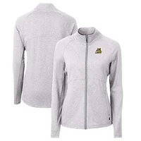 Women's Cutter & Buck  Heather Gray Bryant Bulldogs Adapt Eco Knit Recycled Full-Zip Jacket