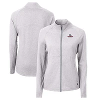 Women's Cutter & Buck  Heather Gray Gonzaga Bulldogs Adapt Eco Knit Recycled Full-Zip Jacket