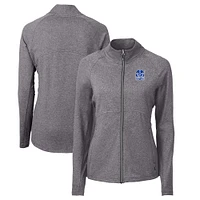 Women's Cutter & Buck  Heather Black Hampton Pirates Adapt Eco Knit Recycled Full-Zip Jacket