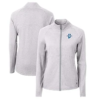 Women's Cutter & Buck  Heather Gray Indiana State Sycamores Adapt Eco Knit Recycled Full-Zip Jacket