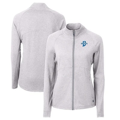 Women's Cutter & Buck  Heather Gray Indiana State Sycamores Adapt Eco Knit Recycled Full-Zip Jacket