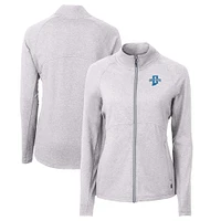 Women's Cutter & Buck  Heather Gray Indiana State Sycamores Adapt Eco Knit Recycled Full-Zip Jacket