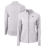 Women's Cutter & Buck Heather North Carolina Central Eagles Adapt Eco Knit Heather Recycled Full-Zip Jacket