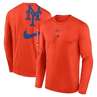 Men's Nike Orange New York Mets Large Swoosh Back Legend Performance T-Shirt