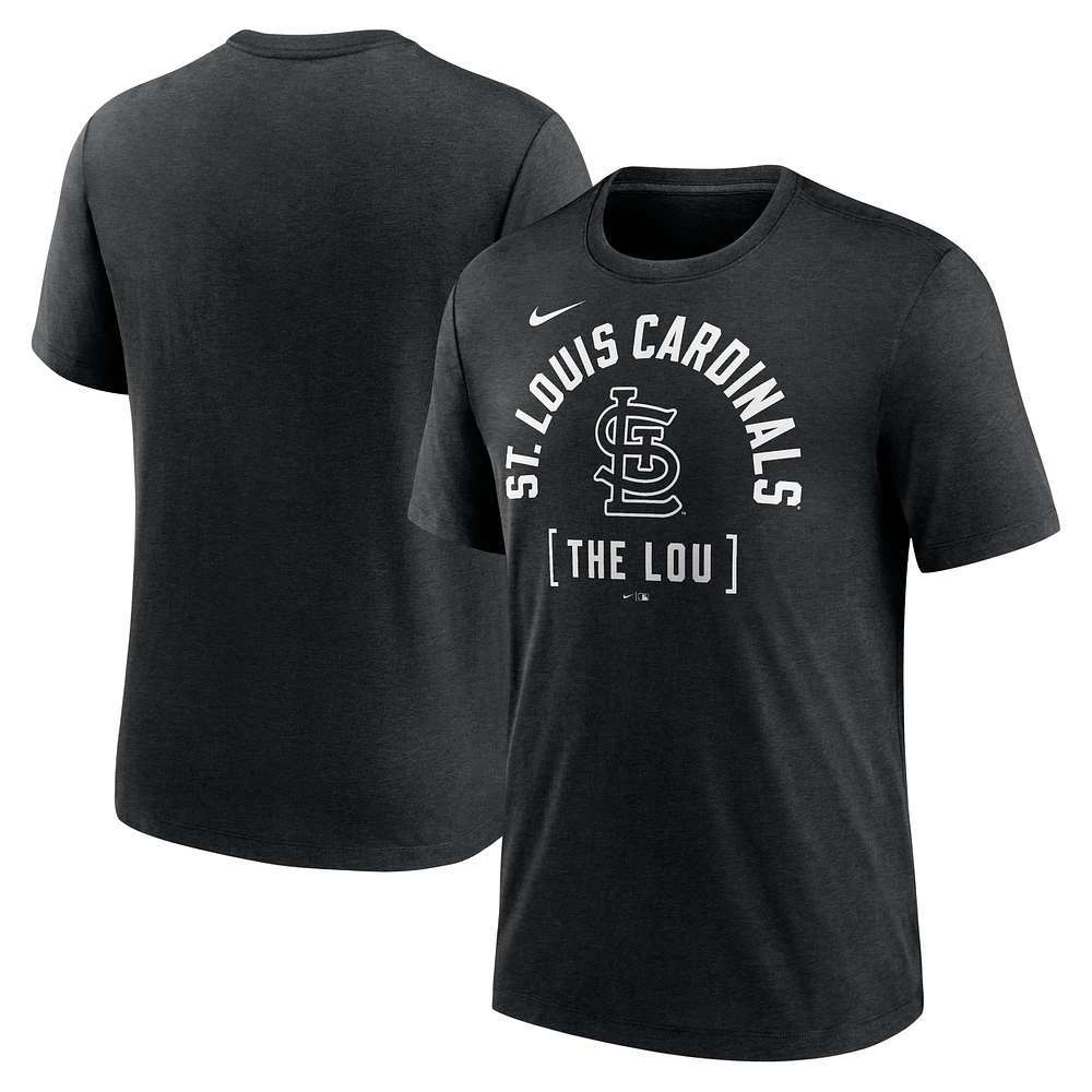 Men's Nike Heather St. Louis Cardinals Swing Big Tri-Blend T-Shirt
