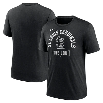 Men's Nike Heather St. Louis Cardinals Swing Big Tri-Blend T-Shirt