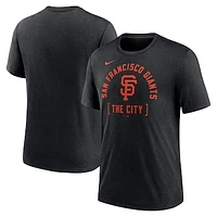 Men's Nike Heather Black San Francisco Giants Swing Big Tri-Blend T-Shirt