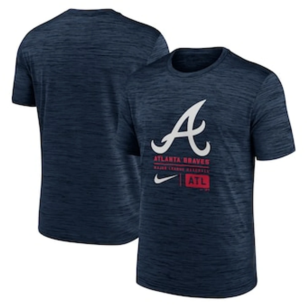 Men's Nike Navy Atlanta Braves Large Logo Velocity T-Shirt