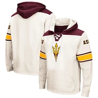 Men's Colosseum Cream Arizona State Sun Devils 2.0 Lace-Up Pullover Hoodie