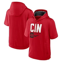 Men's Nike Red Cincinnati Reds Tri Code Lockup Short Sleeve Pullover Hoodie