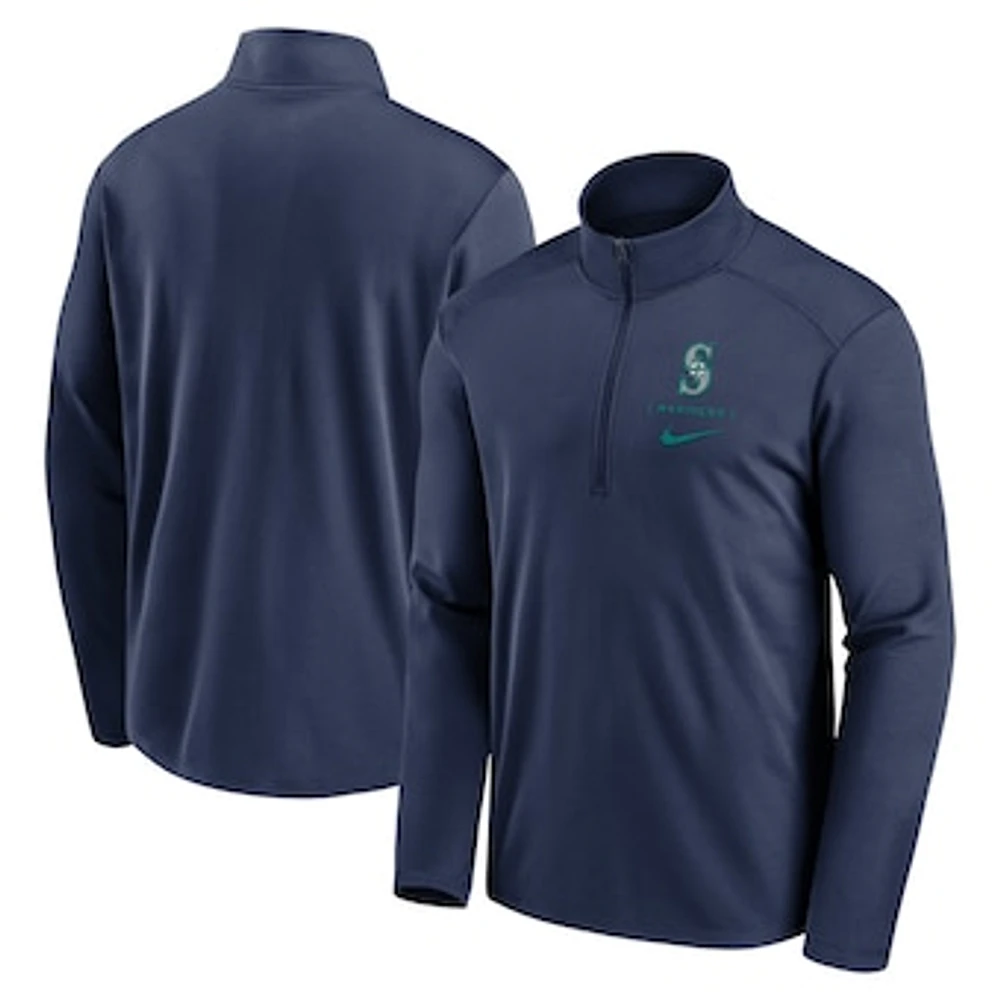 Men's Nike Navy Seattle Mariners Franchise Logo Pacer Performance Half-Zip Top