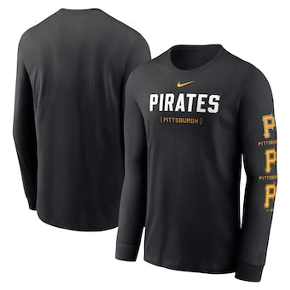 Men's Nike Black Pittsburgh Pirates Repeater Long Sleeve T-Shirt