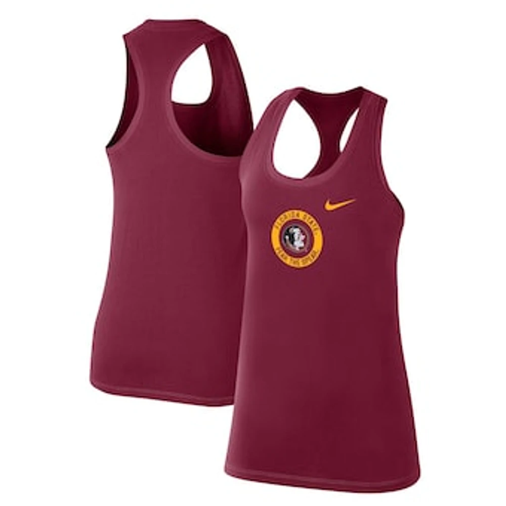 Women's Nike Garnet Florida State Seminoles Modern Circle Racerback Tank Top