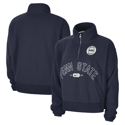 Women's Nike Navy Penn State Nittany Lions Fly Fleece Quarter-Zip Jacket