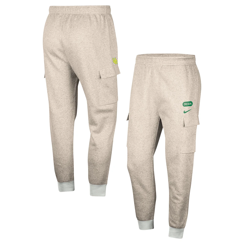 Men's Nike Heather Gray Oregon Ducks Club Cargo Jogger Pants